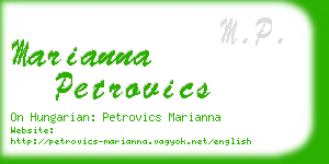 marianna petrovics business card